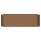 Banc en bois HomePop avec siège rembourré en similicuir caramel : Ottoman rectangulaire, siège d'entrée, polyester et viscose