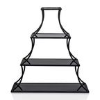 50.63" Kurry 4 Shelves Bookcase Sand Black - miBasics: Transitional, Tapering Profile, 5mm Glass
