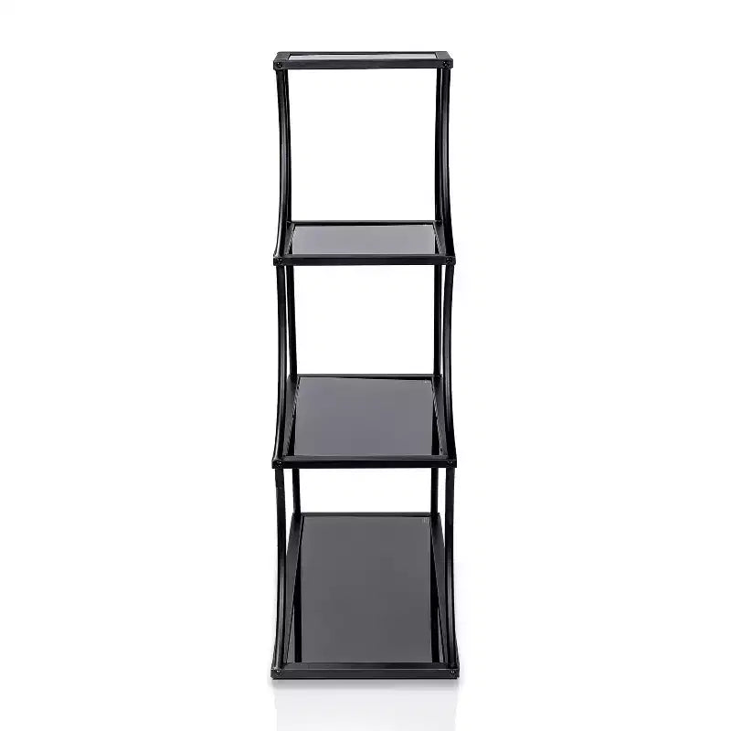 Bibliothèque Kurry 4 étagères 50,63 po noir sablé - miBasics : Transitionnel, profil effilé, verre 5 mm