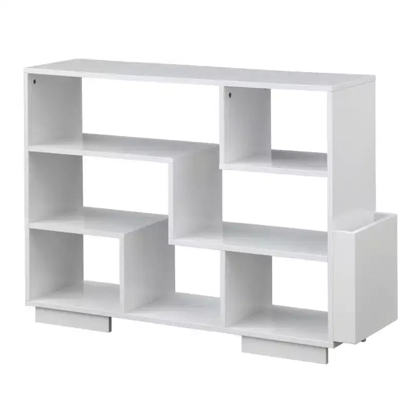angelo:HOME 30" Leon Mid-Century Bookcase White: Fixed & Open Back, MDF Cube Storage