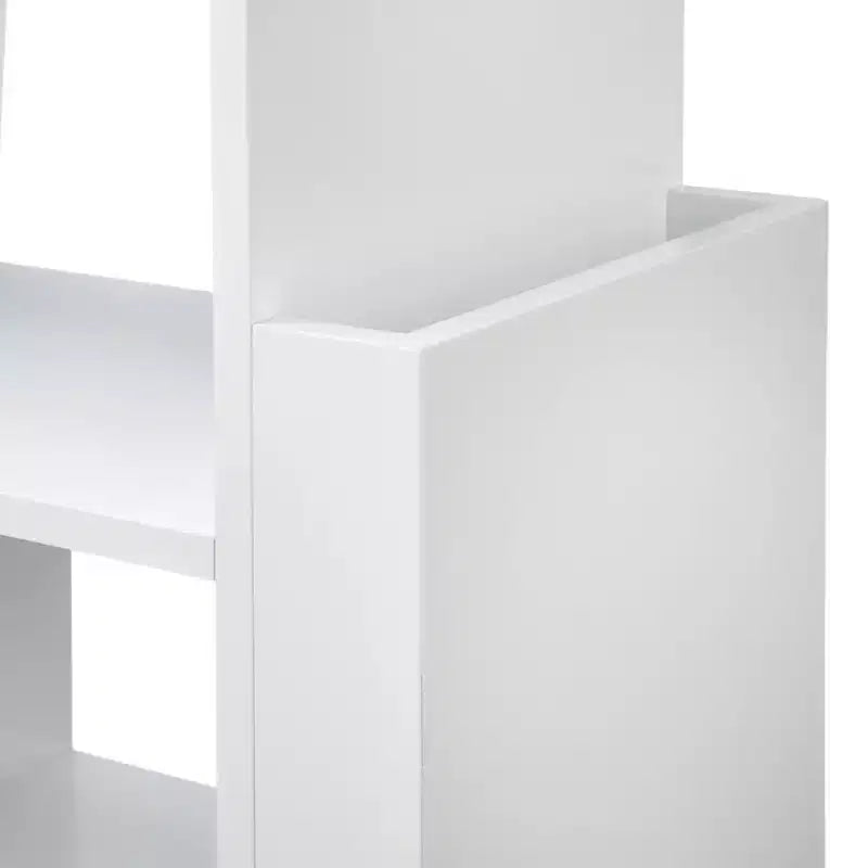 angelo: Bibliothèque Léon mi-siècle blanche de 30 po : Dos fixe et ouvert, rangement cube en MDF