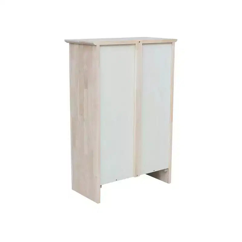 Bibliothèque Shaker 36 x 24 po non finie - International Concepts : Matériau en bois d'hévéa, 3 étagères fixes, dos fermé