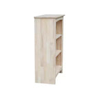 Bibliothèque Shaker 36 x 24 po non finie - International Concepts : Matériau en bois d'hévéa, 3 étagères fixes, dos fermé