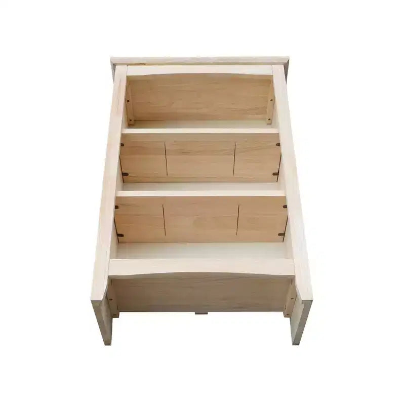 Bibliothèque Shaker 36 x 24 po non finie - International Concepts : Matériau en bois d'hévéa, 3 étagères fixes, dos fermé