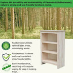 Bibliothèque Shaker 36 x 24 po non finie - International Concepts : Matériau en bois d'hévéa, 3 étagères fixes, dos fermé