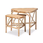 Lot de 2 tables d'appoint Jayden naturel/marron - bali & pari : tables gigognes triangulaires fabriquées en Indonésie