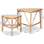 Lot de 2 tables d'appoint Jayden naturel/marron - bali & pari : tables gigognes triangulaires fabriquées en Indonésie