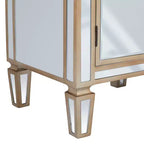 Olivia & May Petit Meuble Miroir en Verre Glamour Beige : Style Luxe, Aucun Assemblage Requis, Cadre en MDF