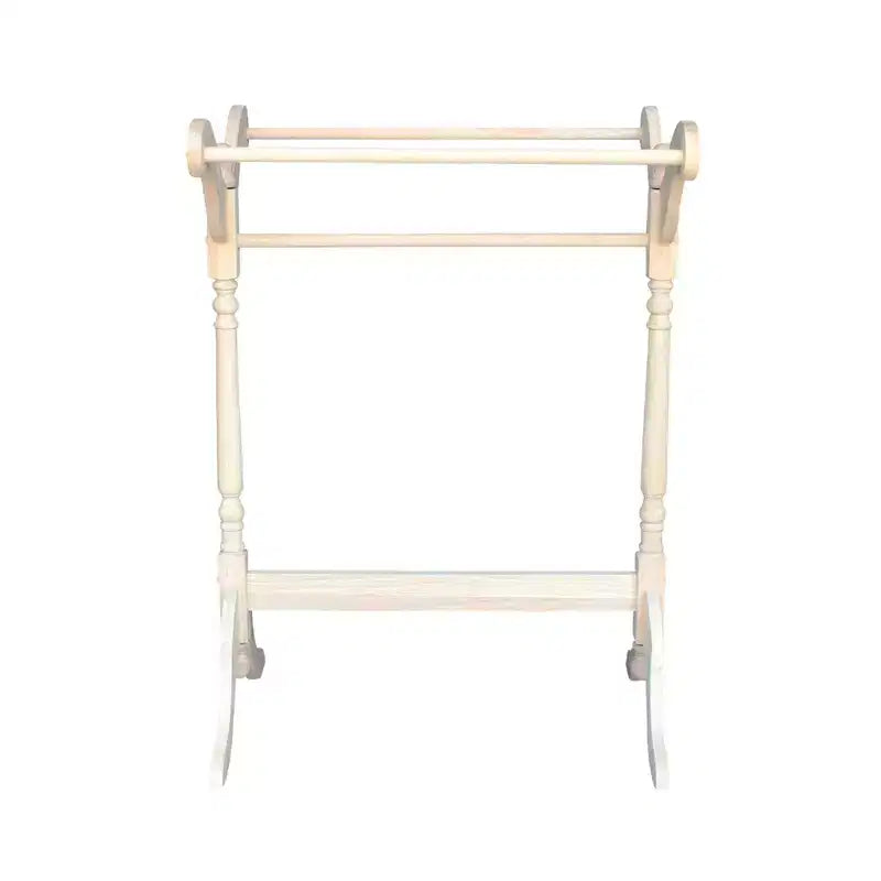 Porte-Couvertures Non Fini - International Concepts : Rangement Couvertures en Bois Massif avec 3 Barres