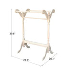 Porte-Couvertures Non Fini - International Concepts : Rangement Couvertures en Bois Massif avec 3 Barres