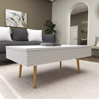 Table basse en bois contemporaine blanche - Olivia & May