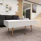 Table basse en bois contemporaine blanche - Olivia & May