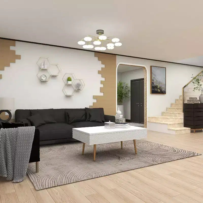 Table basse en bois contemporaine blanche - Olivia & May