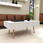 Table basse en bois contemporaine blanche - Olivia & May