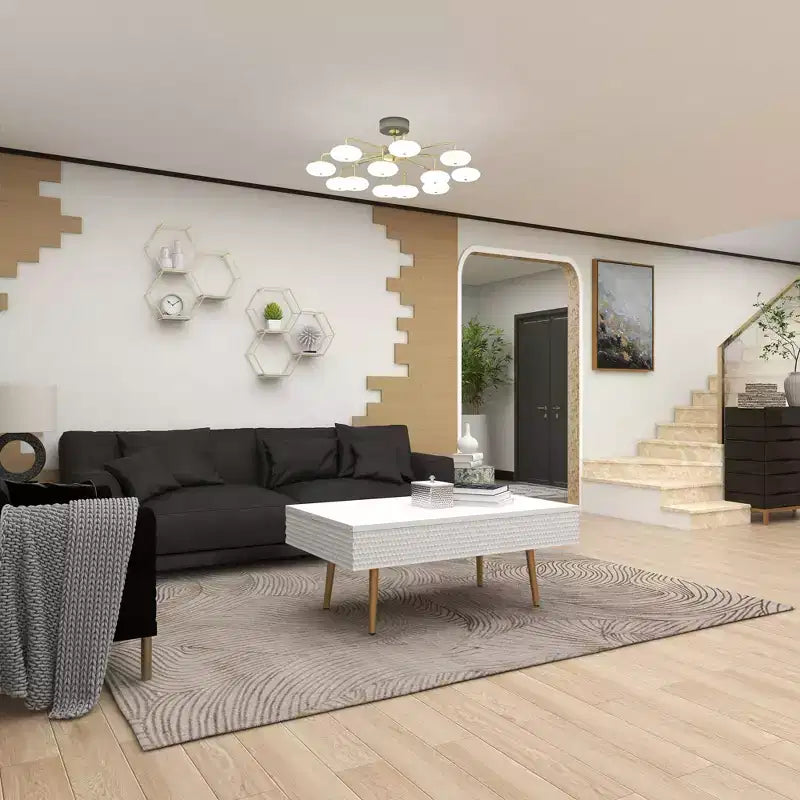 Table basse en bois contemporaine blanche - Olivia & May