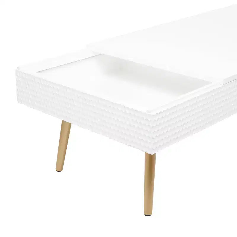 Table basse en bois contemporaine blanche - Olivia & May