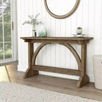 Console de table à double piédestal Jobrin en chêne recyclé - miBasics