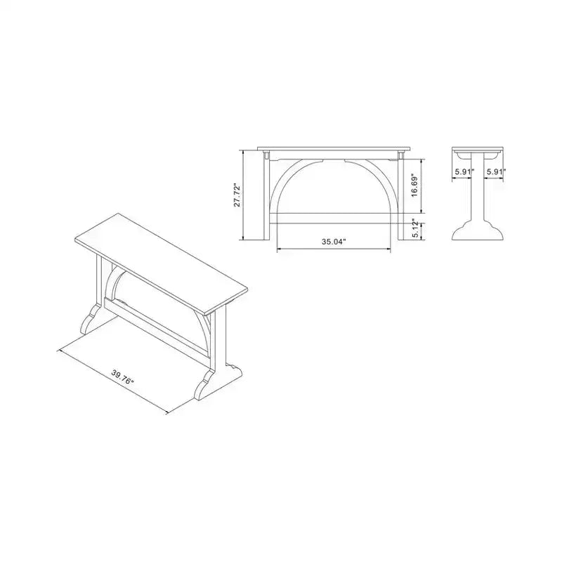 Console de table à double piédestal Jobrin en chêne recyclé - miBasics