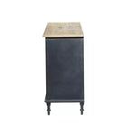 Armoire en bois et métal style ferme noir - Rangement chic, 3 tiroirs, 4 étagères, aucun assemblage requis