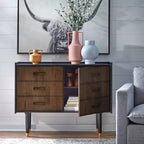 angelo:HOME Randy Buffet décoratif moderne Mid-Century Noir/Noyer