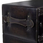 Commode traditionnelle en similicuir noir à 6 tiroirs - Olivia & May : Aucun assemblage requis, Rangement compartimenté