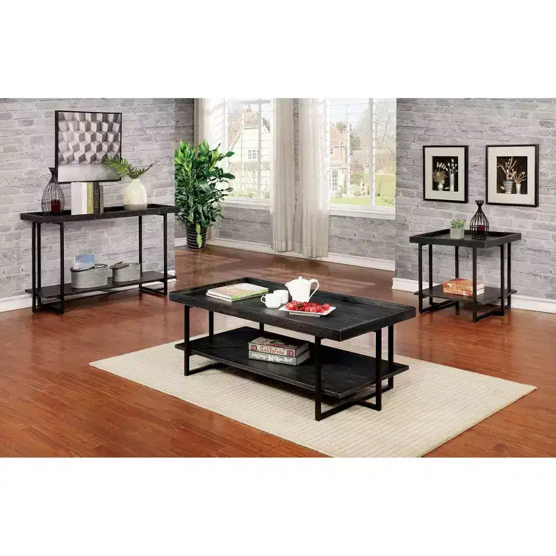 Table basse Franda Tray Top noire - miBasics