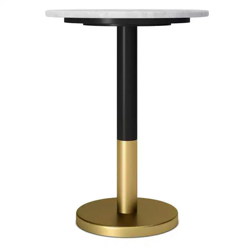 Table d'appoint latérale en marbre Ryan blanche - WyndenHall : Cadre doré, résistant aux rayures, meuble d'appoint moderne