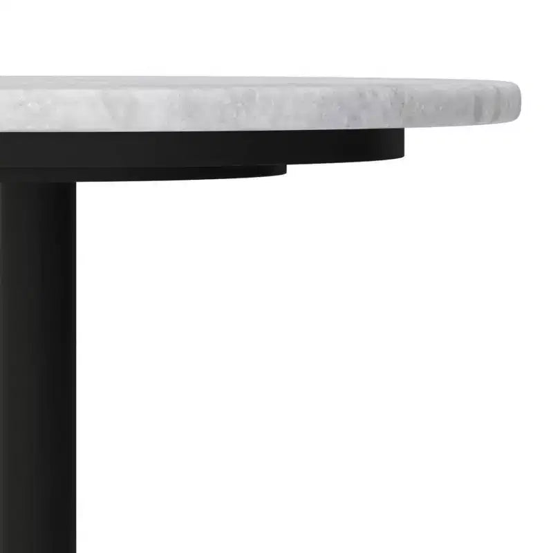 Table d'appoint latérale en marbre Ryan blanche - WyndenHall : Cadre doré, résistant aux rayures, meuble d'appoint moderne
