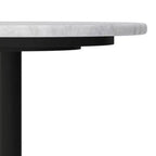Table d'appoint latérale en marbre Ryan blanche - WyndenHall : Cadre doré, résistant aux rayures, meuble d'appoint moderne