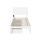 Lit double AFI Twin Oxford avec chargeur USB Turbo : 2 tiroirs sous le lit, sommier tapissier non requis