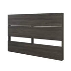 Lit Queen Apollo avec tête de lit gris écorce/noir - Nexera : plateforme moderne, aucun sommier tapissier requis
