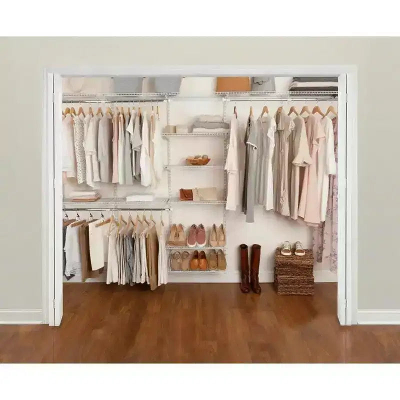 Kit de rangement pour placard en fil métallique blanc Rubbermaid FastTrack, configuration de 1,8 m à 3 m de large