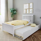 Max & Lily Twin Bed Frame with Trundle, Classic Solid Wood Platform Bed with Storage