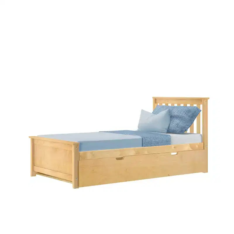 Lit jumeau Max & Lily avec lit gigogne, lit plateforme classique en bois massif avec rangement