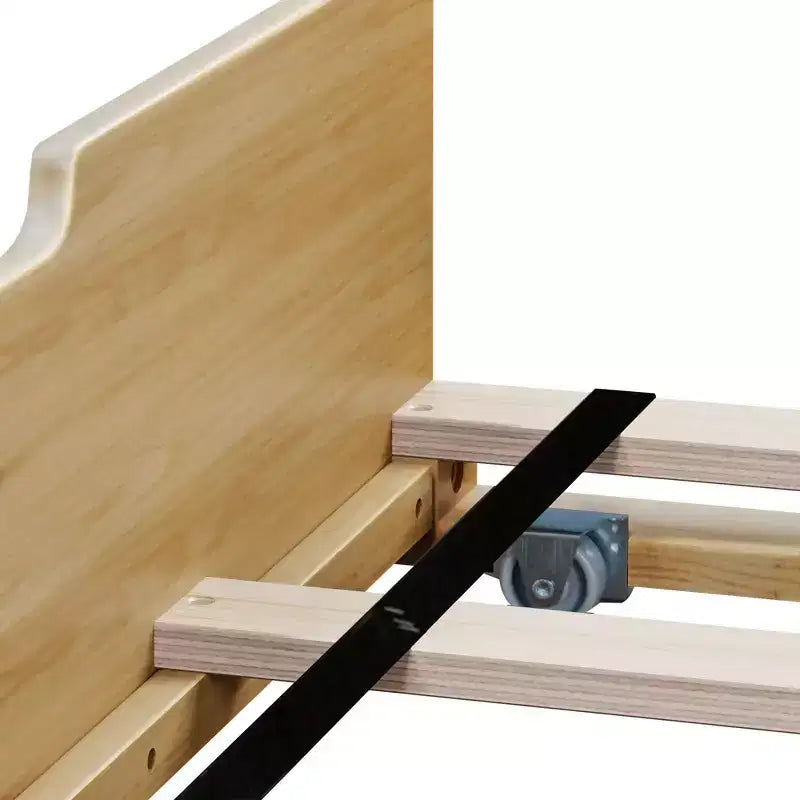 Lit jumeau Max & Lily avec lit gigogne, lit plateforme classique en bois massif avec rangement