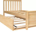 Lit jumeau Max & Lily avec lit gigogne, lit plateforme classique en bois massif avec rangement