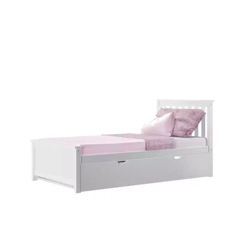 Lit jumeau Max & Lily avec lit gigogne, lit plateforme classique en bois massif avec rangement