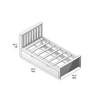 Lit jumeau Max & Lily avec lit gigogne, lit plateforme classique en bois massif avec rangement