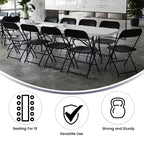 Ensemble table pliante de réception/formation Flash Furniture Kathryn 2,4 m en plastique aspect granit blanc avec 10 chaises pliantes