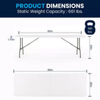 Ensemble table pliante de réception/formation Flash Furniture Kathryn 2,4 m en plastique aspect granit blanc avec 10 chaises pliantes