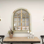 Miroir mural décoratif motif fenêtre cintrée classique de ferme 48 x 37 - Olivia & May