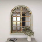 Miroir mural décoratif motif fenêtre cintrée classique de ferme 48 x 37 - Olivia & May