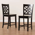 Lot de 2 tabourets de bar hauteur comptoir Nicolette en bois - Baxton Studio