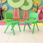Emma et Oliver Lot de 2 chaises d'école empilables en plastique avec assise de 39,4 cm