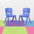 Emma et Oliver Lot de 2 chaises d'école empilables en plastique avec assise de 39,4 cm