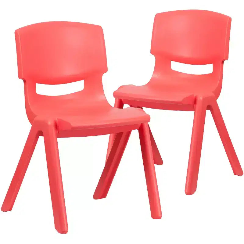 Emma et Oliver Lot de 2 chaises d'école empilables en plastique avec assise de 39,4 cm