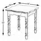 Table d'appoint carrée en bois Fabulaxe, Table d'appoint décorative pour salon, Or, noir et blanc