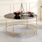 Table basse ronde Kincross avec plateau en verre - miBasics