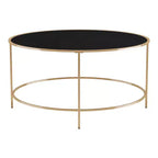 Table basse ronde Kincross avec plateau en verre - miBasics