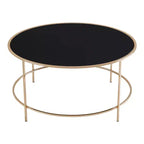 Table basse ronde Kincross avec plateau en verre - miBasics